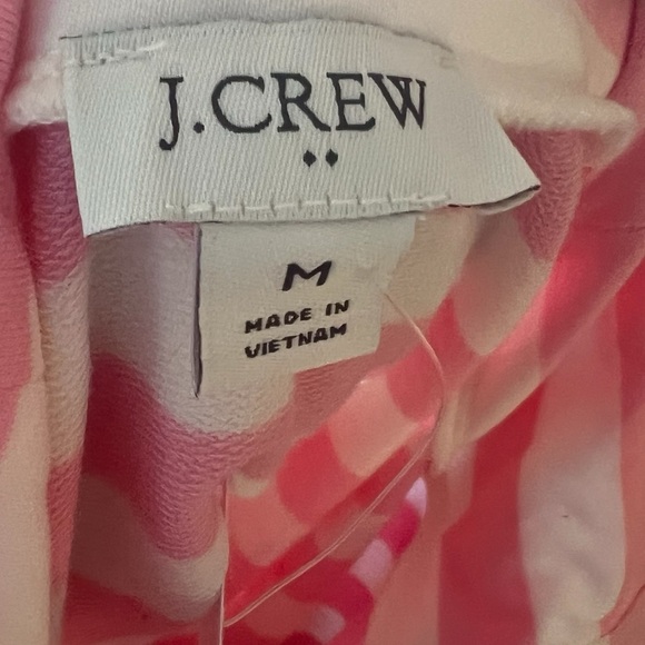 J Crew NWT rugby style striped shirt pullover pink and cream stripes sz medium - Picture 6 of 8